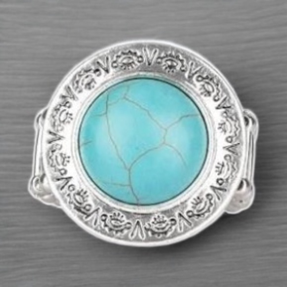 🩵🆕🩵Torqouise & Silver Stretchable Ring